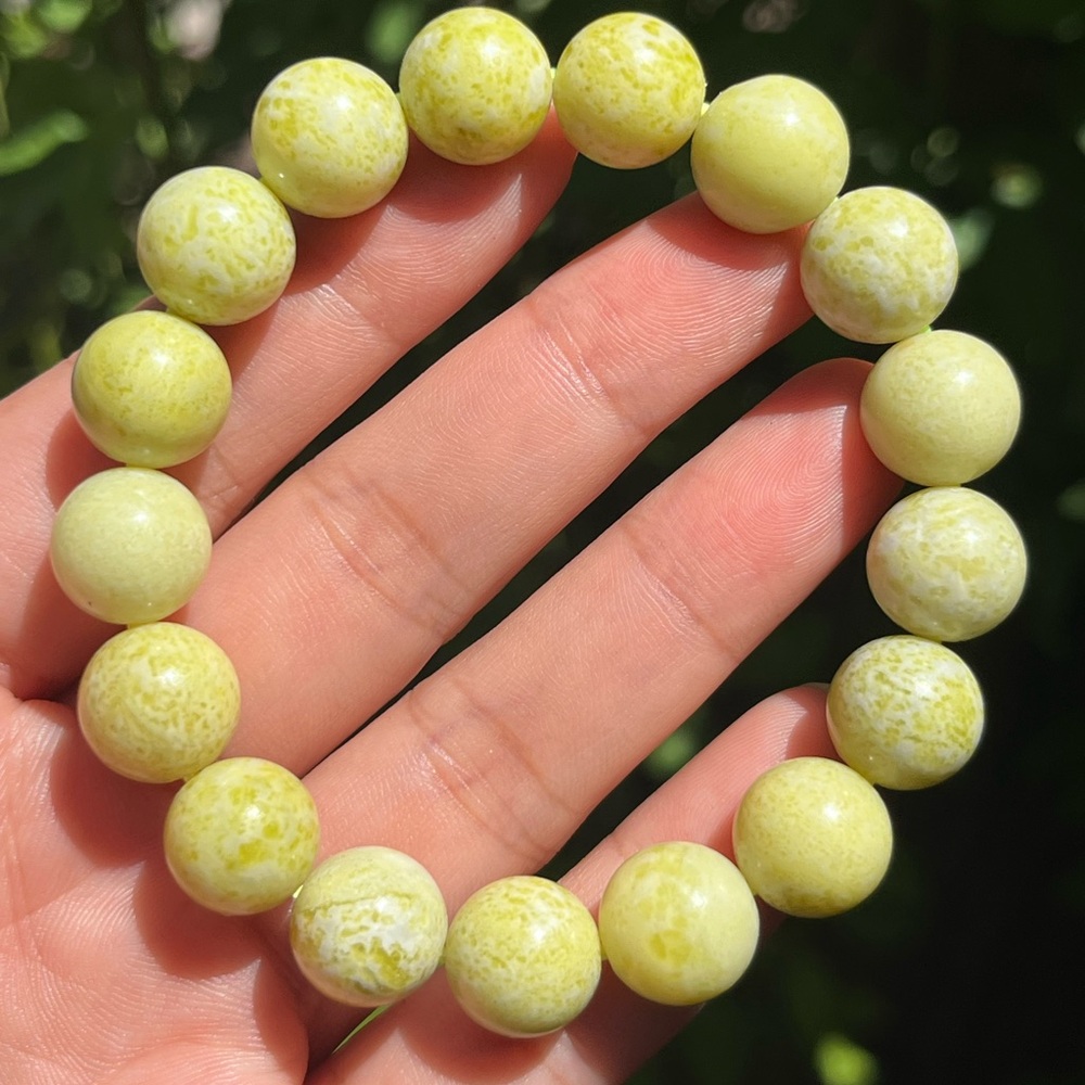 12mm stretchable lemon jade bracelet‎